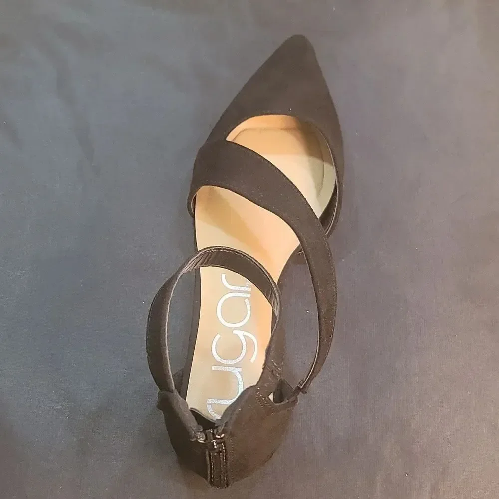 BRAND NEW SUGAR BACK ZIPPER CLOSURE POINTED TOE FLAT